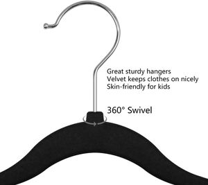 Custom Wholesale <b>Plastic</b> Velvet Clothes Hangers Durable Non-slip Flocked for Wardrobe Bathroom Use - Product Image 3