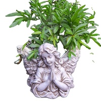 Bénédiction ange gardien Statue grand jardin résine fleur planteur avec Design occidental peint Kit pour l'extérieur plante verte utilisation
