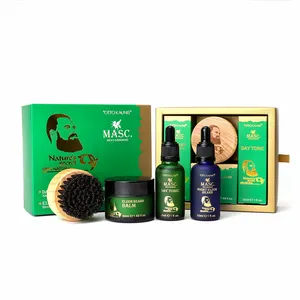 Óleo para crescimento de barba, logotipo personalizado, azeite potencializador de barba para homens