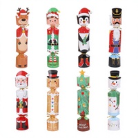 Boîtes cadeaux en papier pour crackers de Noël, emballages cylindriques détachables pour bonbons, boîte à dragées pour fêtes de fin d'année avec ruban doré