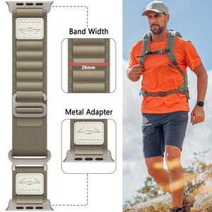 <span class=keywords><strong>Correa</strong></span> de reloj de nailon de poliéster de cuero con doble hebilla para <span class=keywords><strong>Apple</strong></span> Iwatch Ultra Alpine Loop 49mm 45mm Series 10 9 <span class=keywords><strong>Correa</strong></span> deportiva ajustable - Product Image 5