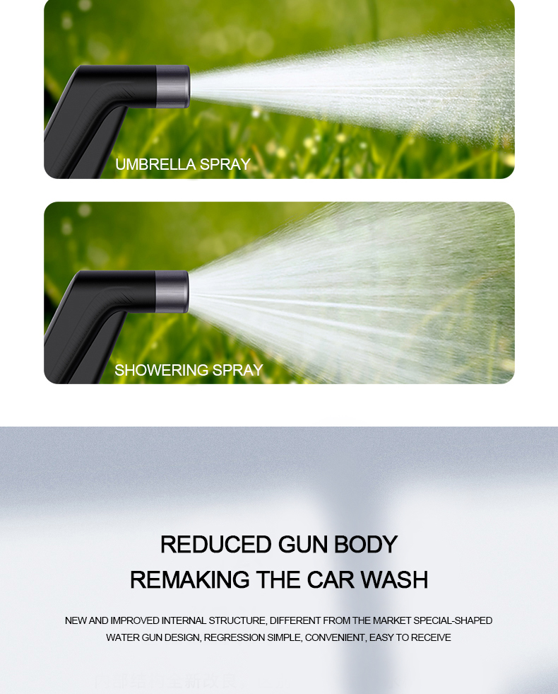 Variable foam pump for automobile foam 360 degree rotation of one button minimalist switch to adjust water outlet mode