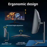 Monitor de Juegos Curvo Ultra Ancho de 34 Pulgadas, Pantalla LED 4K, Frecuencia de Actualización de 165 Hz, Compatible con PBP y PIP