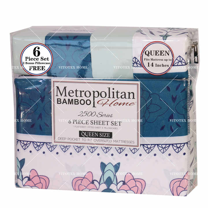 Microfiber 6 piece bedding floral bed sheet set disperse print duvet