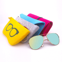 Étui de protection gris personnalisé avec logo pour stylos et crayons, pochette portable en feutre simple pour lunettes d'enfants