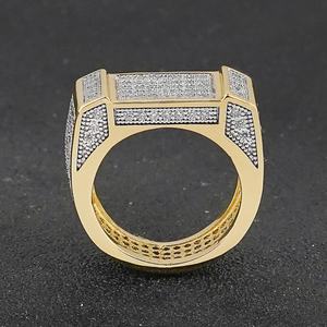 Anillo de Latón con Incrustaciones de Estrellas, Estilo Moderno, para Hombre y Mujer, Unisex, Joyería Punk, Chapado en Oro, Estilo Hip Hop - Product Image 2