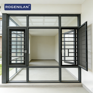 Fenêtres à battants en aluminium Rogenilan Villas Homes <span class=keywords><strong>avec</strong></span> isolation extérieure personnalisée, verre Low-e et moustiquaire - Product Image 1