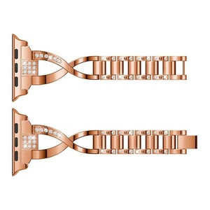 สายนาฬิกาข้อมือ Upro Sparkling Crystal X Chain สำหรับ Apple Watch 10 9 8 7 6 5 4 SE สายโลหะบิดเกลียวหรูหราสำหรับสุภาพสตรี - Product Image 4