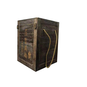 Caja de madera rectangular para licores, hecha a mano, para bebidas, grosor personalizable, con tapa abatible y asa. - Product Image 5