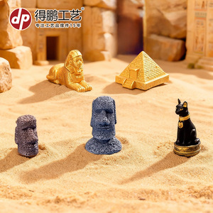 รูปปั้นเรซิ่นอียิปต์โบราณขนาดเล็ก รูปปั้นพีระมิด สฟิงซ์ ของตกแต่งบ้าน - Product Image 3