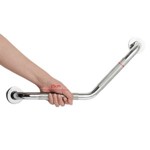 Barre d'appui en acier inoxydable Masaki Bon 135 degrés, 25 cm, antidérapante, pour salle de bain, pour toilettes - Product Image 5