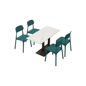 Mesa y Sillas de Comedor Comerciales para 4 Personas, para Cafetería de Empresas, Comedor Estudiantil, Bar de Snacks, Combinación para Catering y Mobiliario para el Hogar - Product Image 5