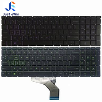 Clavier d'ordinateur portable sans cadre, rétroéclairé par LED, en plastique, noir et gris, pour Pavilion 15-CX 15-DA 15-CW, nouveau