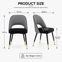 Chaises de salle à manger DM personnalisables pour projets hôteliers, options en lin chenille, cuir PU et velours, livraison directe usine