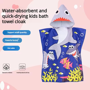 Serviette <span class=keywords><strong>de</strong></span> <span class=keywords><strong>bain</strong></span> à capuche pour enfants, cape, peignoir, serviette <span class=keywords><strong>de</strong></span> plage absorbante à séchage rapide, <span class=keywords><strong>poncho</strong></span> <span class=keywords><strong>de</strong></span> plage pour enfants - Product Image 2