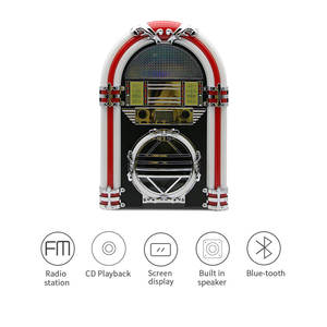 Jukebox Rétro de Bureau avec Lumières LED Colorées, Radio FM, <span class=keywords><strong>Lecteur</strong></span> <span class=keywords><strong>CD</strong></span> et Bluetooth 10 Mètres - Product Image 4