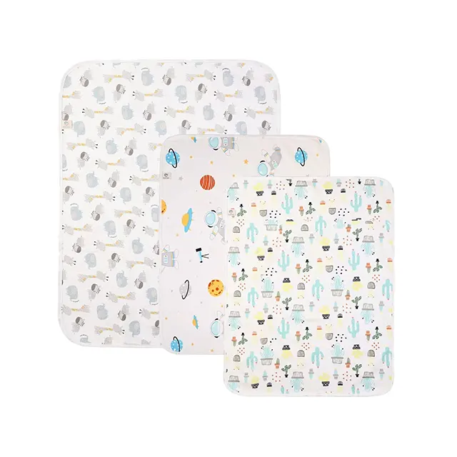 Venta al por mayor cambiador portátil para bebé almohadillas de mesa cambiador de pañales revestimientos reutilizables lavables almohadillas impermeables para bebé