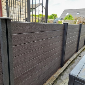 Paneles de Cercado Compuestos de WPC con Relieve Ligero y Aspecto de <span class=keywords><strong>Madera</strong></span>, con Postes para Jardín <span class=keywords><strong>Exterior</strong></span>, Kit Completo - Product Image 2