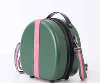 Nouvelle valise élégante en ABS+PC, adorable valise ronde rose avec fermeture éclair, valise ronde personnalisée pour filles avec roulettes pivotantes
