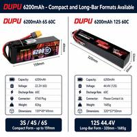 Baterai LiPo 6200mAh 3S 4S 6S Multi Cell XT60 Isi Ulang untuk Drone FPV Mobil RC Crawler Perahu Pesawat Helikopter UAV