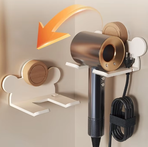 Soporte <span class=keywords><strong>de</strong></span> pared para secador <span class=keywords><strong>de</strong></span> pelo con ventosa sin perforaciones, estante <span class=keywords><strong>de</strong></span> almacenamiento elegante para baño, sin perforaciones - Product Image 3