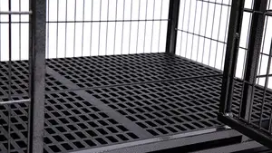 2022 en çok satan sağlam Metal demir köpek kafesi sandık katlanır çift kapılar Pet köpek kafesleri Kennels