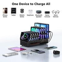 200W 24 Portlu USB Şarj İstasyonu 12 USBC 12 USBA Çoklu Portlu USB Şarj Cihazı, Akıllı Telefon ve Tabletler için Masaüstü Ticari Şarj Ünitesi
