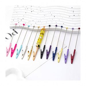 Pince crocodile en métal perlée créative DIY - Porte-mémos, pince pour cartes de visite, organisateur de bureau - Product Image 1