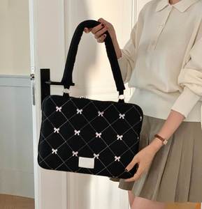 Daily Use Custom Logo Travel Women Shockproof Puffer Cotton <b>Computer</b> <b>Bag</b> Quilted Laptop Sleeve <b>Bag</b> with Handle - Product Image 5
