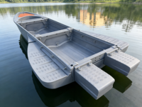 Bateau de pêche pliable en PE, compact et polyvalent, avec fonction de dérive, pour 4 à 6 personnes