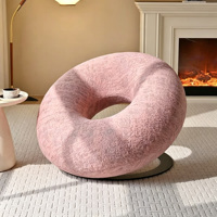 Fauteuil d'appoint moderne Donut, chaise longue jacquard 3D, chaise de loisirs creuse avec base en acier carbone pour salon, balcon, chambre