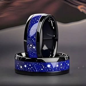 Tryme Anello in Acciaio Inossidabile 8MM da Uomo, Anello con Stelle, Regalo di <span class=keywords><strong>San</strong></span> <span class=keywords><strong>Valentino</strong></span> per <span class=keywords><strong>Marito</strong></span> - Product Image 4