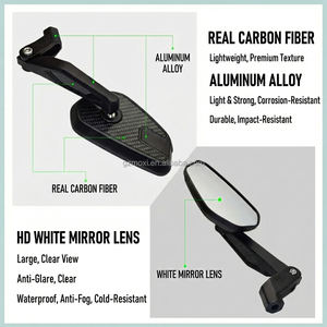 SHENAO Nuovi Specchietti <span class=keywords><strong>Moto</strong></span> Pieghevoli Grandangolari in Vera Fibra di Carbonio Yamaha FZ25/Fazer250 Lander250/XTZ250 Regolabili - Product Image 5