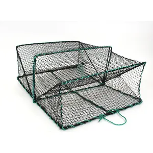 Armadilha para peixes de aquicultura armadilha rede de pesca de dobramento Retângulo 2 entrada caranguejo lagosta armadilha gaiolas para venda