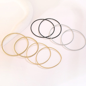 Accesorios de joyería DIY personalizados, círculo redondo, metal plateado, oro, venta al por mayor, pulsera de acero inoxidable para mujer - Product Image 4