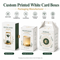 Boîte en carton blanc de qualité export SBS 300 g/m² avec revêtement perlé pour bougie aromatique Quick Sand, bougie de nuit, bougie parfumée Zodiac