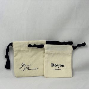 Customizable Organic Cotton <b>Drawstring</b> Eco-Friendly <b>Pouch</b> Recyclable for Rings and Earrings Use - Product Image 6