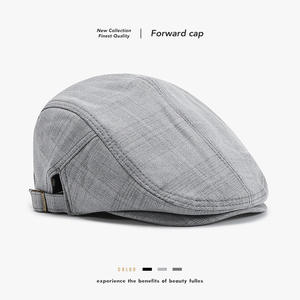 Casquette de baseball en coton de style coréen, couleur unie britannique, pour hommes, femmes, unisexe, béret pour la vente en gros - Product Image 2