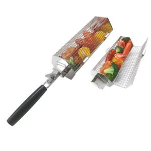 Cesta de asado hexagonal compacta personalizada de acero inoxidable <span class=keywords><strong>para</strong></span> parrillas de carbón y gas, y ahumadores de exterior - Product Image 1