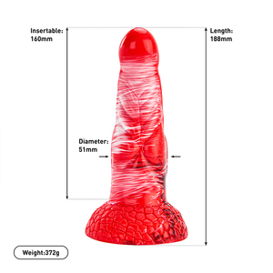 Dildo in Silicone Rosso Fatto a Mano per Donne, Giocattoli Sensuali per Adulti Realizzati con Silicone Liquido Sicuro per il Corpo - Product Image 6