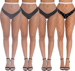 Collants à <span class=keywords><strong>taille</strong></span> <span class=keywords><strong>haute</strong></span> pour femmes Charmnight, résille multicolores, <span class=keywords><strong>bas</strong></span> sexy, <span class=keywords><strong>bas</strong></span> cuissardes pour jeans déchirés - Product Image 4