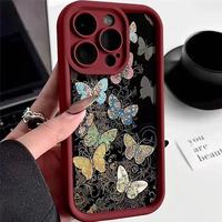 Coque de téléphone INS Papillon Coloré pour iPhone 16 15 17 Pro Max 14 13 12 18 – Étui Arrière Couleur Bonbon