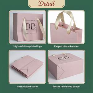 Custom LOGO 200PCS Square 25x25x25cm Large Base Paper Shopping <strong>Bag</strong> Cake <strong>Flowers</strong> Packaging Paper <strong>Bags</strong> - Product Image 2