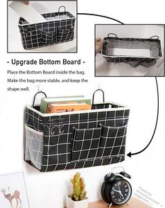 <b>Large</b> Wall Hanging Organizer Bag Linen Fabric Waterproof <b>Bin</b> Door Hanging Storage Baskets with Pockets - Product Image 6