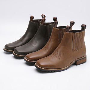 Botas de Cuero para Hombre 2026, Botas Bordadas Retro, Botas Vaqueras Occidentales, Personalizables y con Envío Directo - Product Image 3