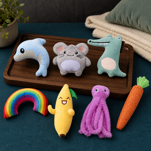 Jouet <span class=keywords><strong>à</strong></span> mâcher en peluche mignon <span class=keywords><strong>à</strong></span> <span class=keywords><strong>la</strong></span> catnip pour usage intérieur, sans alimentation ni installation requise, grande collection <span class=keywords><strong>de</strong></span> jouets pour chats Self-Hei-Jiebo - Product Image 3