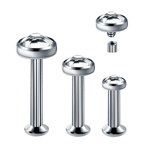 Titanio hilo interno 6/8/10mm cuerpo joyería pendientes cristal gema Labret labio tachuelas oreja cartílago <span class=keywords><strong>Tragus</strong></span> regalo para niños - Product Image 1