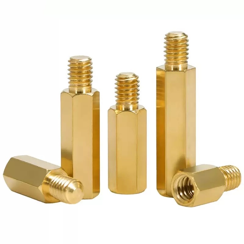 Single Pass M2M2.5M3 Hexagonal Brass Computer Case Motherboard Support Pillar Copper Screw Pillar Hexagonal Support Made Brass