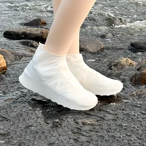 1 Paire de Couvre-Chaussures Imperméables Réutilisables en Silicone pour la Pluie, Bottes de Pluie d'Extérieur, Accessoires pour Chaussures de Marche, Couvre-Chaussures Réutilisables - Product Image 3