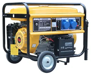 Diesel listrik manual 188F 190F 5kw dengan pegangan roda luar ruangan generator bensin tunggal